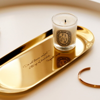 米諾 ins北歐設計黃銅金色托盤英文刻字收納盤首飾盤鑰匙盤置物盤