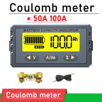 Lithium Battery Monitor 50A 100A Coulomb Meter Capacity power display lead-acid Lifepo4 Li-ion BMS 12V 24V 36V 48V 60V 72v 84V