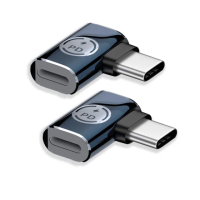 【UniSync】Apple專用Type-C轉Lightning PD35W快充傳輸轉接頭 側彎/2入