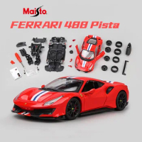 Maisto 1:24 Ferrari 488 Pista Assembly Version Alloy Car Model Diecast Metal Car Toy Simulation Vehicles Collectibles Toys Gifts