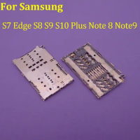 1-2Pcs New Sim Card Reader Tray For Samsung Galaxy S7 Edge S8 S9 S10 Plus Note 8 note 9 Micro SD Memory Card Holder Slot