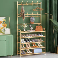Quality Light Luxury Shoe Cabinet Indoor Gold Metal Modern Tall Shoe Cabinet Assembled Designs Organizador De Zapato Furniture