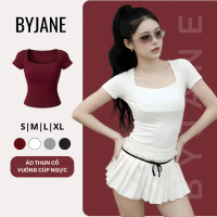 👓FREE SHIP👓Áo Thun Nữ ôm cổ vuông viền ngực BYJANE-222