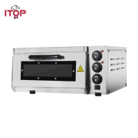 ITOP Electric Pizza Oven 2KW Commercial Single Layer Professional Baking Oven Machine Toaster With Timer Bread Maker