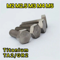 30pcs/lot DIN933 GB5783 Titanium hex bolt Ti bolts GR2 M2/M2.5/M3/M4/M5*L
