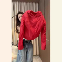 Design Sense Casual Sun Protection Jacket Versatile European High-End Look Attractive Top Dopamine R
