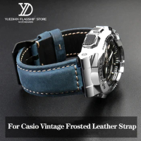 Vintage Frosted Genuine Cow Leather Watchband For Casio GM-110 GM-5600 DW5600 DW-5600 GA2100/2110 Watch Band Bracelet Strap 16mm