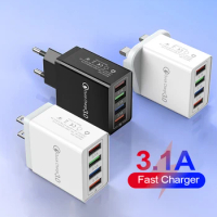 4 USB Charger Quick Charge 3.0 Charger For iphone Huawei Mate 30 20 Xiaomi 11 10T Ultra POCO F3 X3 NFC Wall Mobile Fast Charger