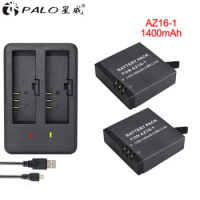 AZ16-1 rechargable camera battery 3.85V 1400mAh Li-ion + battery charger for Xiaomi YI Lite 2 4K 360 Action Camera batteries