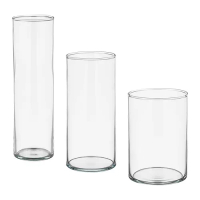 CYLINDER 花瓶 3件組, 透明玻璃