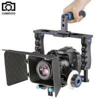 Professional DSLR Camera Rig Handheld Stabilizer Mount Cage+Matte Box+Follow Focus For Canon Nikon Sony Camera Video Camcorder