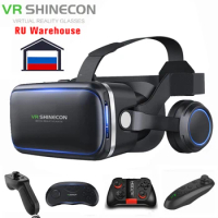 Shinecon 6.0 3D VR Glasses Virtual Reality Casque 3 D Goggles Headset Helmet Box With Gamepad For iPhone Android Controller