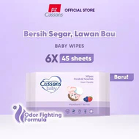 Buy 1 Get 2 - Cussons Baby Wipes Fresh & Nourish - Ungu [45 Sheets] isi 2 Pack