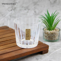 Hirota Glass Taisho Roman Tokusa Stripe Whiskey Glass Made in Japan