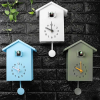 Plastic Cuckoo Clock Cuckoo Wall Clock, Natural Bird Voices Or Cuckoo Call, Design Clock Pendulum, Bird House, Wall Art Home