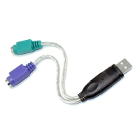 fujiei USB to PS/2 轉換器 轉接線 免驅動 1分2 USB接頭轉PS/2接頭雙埠轉接線