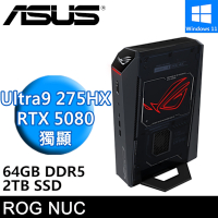華碩 ROG NUC RNUC15JNK9X28AA9-SP4(Ultra 9 275HX/64G/2TB SSD/RTX5080/W11)特仕版