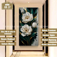 Wallpaper Dinding 3d [AB 27] Wallpaper Dekorasi Dinding aesthetic 3D Motif Bunga Luxury Stiker Vinyl