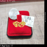 Emas 916,Cincin Love Crmi Crps Infinity Crv 0.77cm Design:7344<X0D9K>91617(M9)-Size: 17