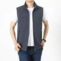 MND vest pria laki laki dewasa katun premium/rompi outdoor/rompi lapangan pria Abu Tua M