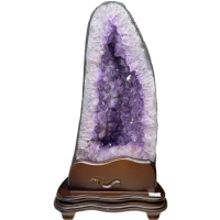 【恬芯晶品】11.1kg精選巴西木型紫水晶洞新居財位擺設OK8(紫鈦晶晶洞開運招財招貴人開業財位新春禮物)