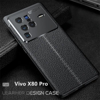 For Cover Vivo X80 Pro Case For Vivo X80 Pro Capas Coque Phone Back Shockproof Bumper TPU Leather For Fundas Vivo X80 Pro Cover