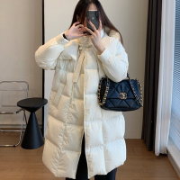 [米蘭精品] 真羽絨90%鵝絨羽絨外套羽絨衣夾克-保暖磁吸扣連帽泡芙女外套74ia7
