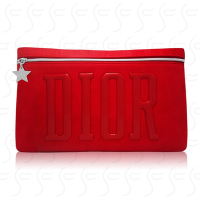 Dior迪奧 紅色麂皮個性手拿包