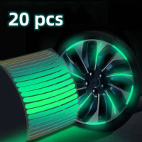 20/40pcs car wheel reflective sticker Tire rim reflective strip night driving car wheel sticker exterior decoration