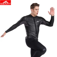 SBART-Long Sleeve Neoprene Wetsuit for Men, UV Smoothskin Jacket, Swimming Jumpsuit, Surfing Diving Shirt, Top Sunscreen, 2mm