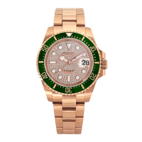 Valentino Coupeau 范倫鐵諾 古柏 滿天星陶瓷水鬼腕錶(玫殻/綠框)