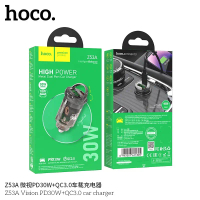 หัวชาร์จในรถยนต์ HOCO Z53A Car Chaeger หัวชาร์จ 2 พอร์ต Type-C+USB ชาร์จเร็ว PD30W+QC 3.0 Type-C To