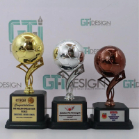 PIALA BOLA SEPAK / FUTSAL / TROPHY FOOTBALL / SOCCER / FUTSAL (TAPAK BERAT & PRINT ATAS METAL PLATE)