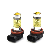 2 bóng đèn sương mù LED màu vàng H11/H8 4300K 100W 1500lm siêu sáng dùng cho DRL