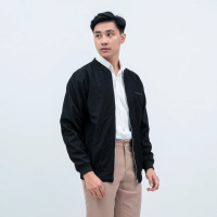 Houseofcuff Jaket Bomber Polos Windbreaker Hitam
