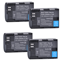 2650mAh LP-E6 LPE6 LP-E6N bateri untuk Canon EOS 5D Mark IV 5D2 5DS R Mark II 2 III. 3 6D 60D 60D 7D