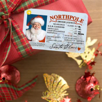 Santa Claus Flying Licence Christmas Eve Driving Licence Style Christmas Gift Creative Christmas Business Cards Greeting Cards