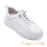 【Pineapple Outfitter】KEEVA 真皮厚底套穿休閒小白鞋(白色)