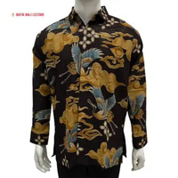 Batik Bali Lestari Kemeja Pria Katun Prada Coklat Tua (CP01) M