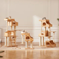 Cat climbing frame cat litter cat tree integrated puppet Maine large cat frame wooden bay window Japanese style