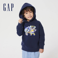 【GAP】男幼童裝 Gap x Super Wings聯名 Logo印花帽T-藏藍色(766109)