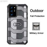 Military Armor Case for Samsung Galaxy S21 Ultra Note 20 S20 Plus S20 FE Translucent Airbag Anti-slip Anti-fall Case Cover Funda