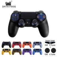 DATA FROG Anti-Slip Silicone Protective Skin Case for SONY PS4 Controller, Gel Rubber Cover for PS4 Pro and Slim