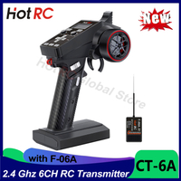 NEWEST HOTRC CT-6A 2.4GHz 6CH 6 Channels One-handed Control Radio Transmitter 300m Distance For RC Toy Car Boat  Parts
