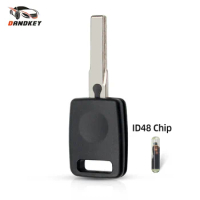 Dandkey ID48 Chip Replacement Transponder Remote Key Shell Case For Audi A2 A3 A4 A6 A8 Cabrio RS6 S3 S4 S6 S8 TT HU66 Blade
