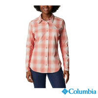Columbia 哥倫比亞 女款-超防潑長袖襯衫-橘紅格紋 UAR89380XX /FW22