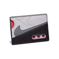 【NIKE 耐吉】錢包 Icon Air Max 90 Card Wallet 灰 紅 皮革 卡片夾 皮夾(N100974006-8OS)