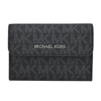 【Michael Kors】COOPER滿版PVC風琴卡片收納包(黑)