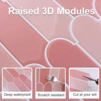 DIY Tiles Self Adhesive 3d Brick Wall Stickers Peel and Stick Wallpaper for Bedroom Waterproof Oil-proof Kitchen Sticker