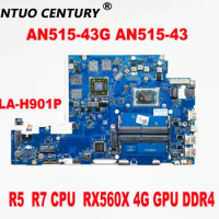 FH50P LA-H901P motherboard for Acer AN515-43G AN515-43 Laptop Motherboard with R5 R7 CPU RX560X 4G GPU DDR4 100% Test Work